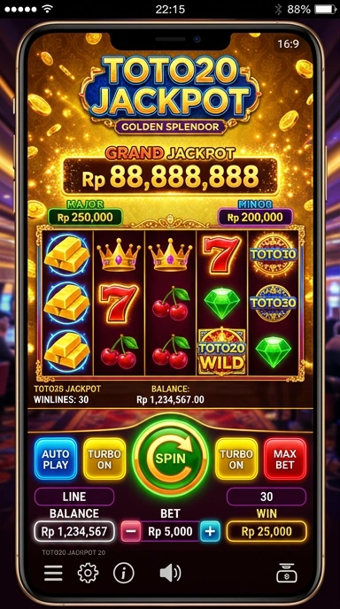 Screenshot antarmuka toto20 yang mudah dinavigasi.